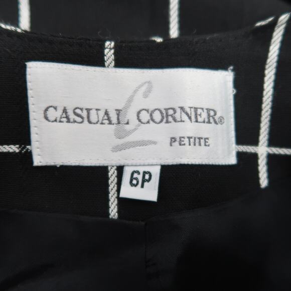 Vintage 90s Casual Corner black and white windowpane grid blazer jacket 6P - Picture 5 of 6